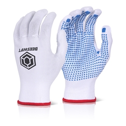 Beeswift Tronix Blue Dot Gloves - Pack Of 10 White Xl