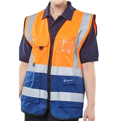 Beeswift Hi-Vis Two Tone Executive Id Vest Orange / Navy S