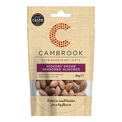 Cambrook Hickory Smoke Seasoned Almonds 80g [Pack of 9]