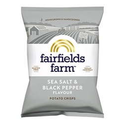 Fairfields Farm Crisps Salt & Black Pepper Crisps 40g [Pack of 36]