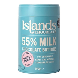 Islands Chocolate 55% Milk giant chocolate buttons 200g [Pack of 6]