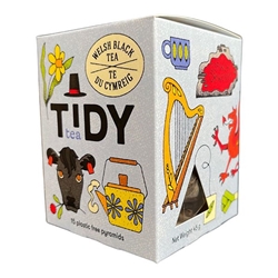Tidy Tea Welsh Black All day Breakfast Tea Plastic Free Pyramids 73g [Pack of 90]