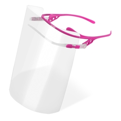 Full Face Shield - Frame With 10 Visors  Pink 