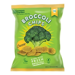 Growers Garden Broccoli Crisps with Cheese 84g Bag [Pack of 12]