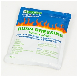 Click Medical Emergency Burn Gel Dressing 20 X 20Cm White/Blue 20X20Cm