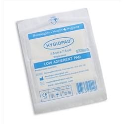 Hygiopad Low Adherent Dressing 7.5X7.5Cm Box 25 White 