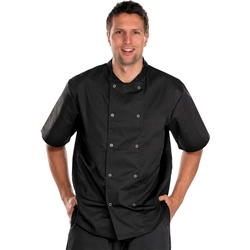 Beeswift Chefs Jacket Short Sleeve Black M