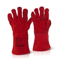 Beeswift Welders Gauntlet Gloves 14"  Red 14"