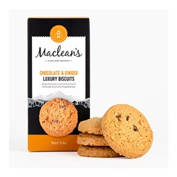 Maclean's Chocolate & Ginger Luxury Biscuits 150g [Pack of 12]