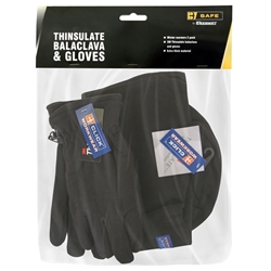 Thinsulate Balaclava & Gloves  Black 