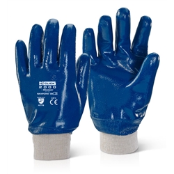 Beeswift Nitrile Knitted Wrist Fully Coated Heavy Weight Gloves Blue 10