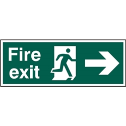 Beeswift Fire Exit Right Arrow Sign Rigid Pvc Green 400X150Mm