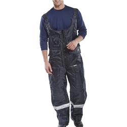 Beeswift Coldstar Freezer Bib Trousers Navy Blue L