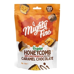 Mighty Fine VEGAN Salted Caramel Honeycomb Dips 90g [Pack of 12]