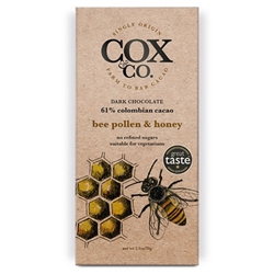 Cox&Co. Bee Pollen & Honey Chocolate Bar 70g [Pack of 12]