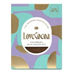 Love cocoa - Milk Chocolate Bar Colombian 41% 75g [Pack of 12]