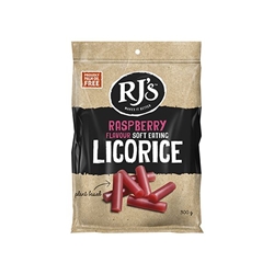 Rj's Natural Soft Eating Raspberry Licorice 300g [Pack of 12]