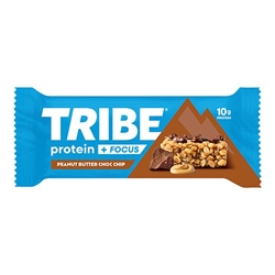 TRIBE Protein & Focus Flapjack - Peanut Butter Choc Chip 60g [Pack of 12]