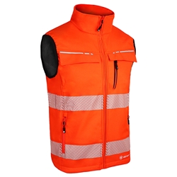 Beeswift Deltic Hi-Vis Softshell Rail Bodywarmer Orange 3Xl