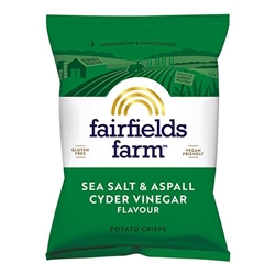 Fairfields Farm Crisps Salt & Aspell Cyder Vinegar Crisps 40g [Pack of 36]