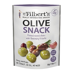 Mr Filberts Rosemary & Garlic Mixed Olives 50g [Pack of 12]