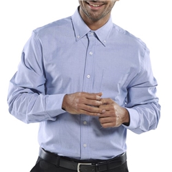 Beeswift Oxford Shirt Long Sleeve Blue 17.5