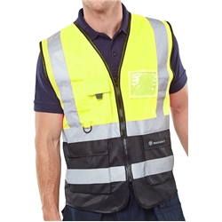 Beeswift Hi-Vis Two Tone Executive Id Vest Saturnyellow/Black Xxxl