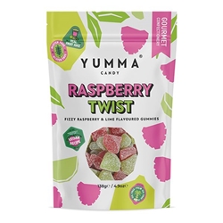 Yumma Candy Raspberry Twist Pouch 138g [Pack of 7]