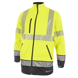 Beeswift Deltic Hi-Vis Two-Tone Soft Shell Jacket Saturn Yellow / Navy 3Xl