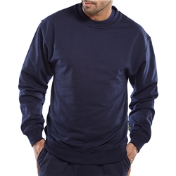 Beeswift Polycotton Sweatshirt Navy Blue L