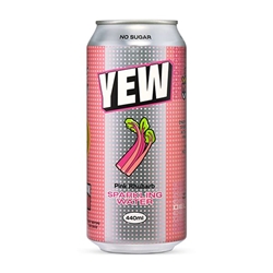 YEW Pink Rhubarb Sparkling Water 440ml [Pack of 12]