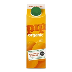 Pip Organic Valencia Orange Juice Take Home Carton 1L [Pack of 8]