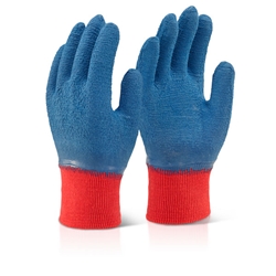 Beeswift Latex Fully Coated Gripper Gloves Blue Xl
