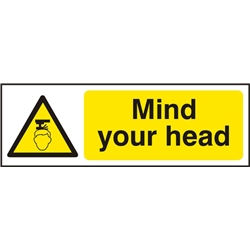 Mind Your Head Sign White/Yellow 300X100Mm