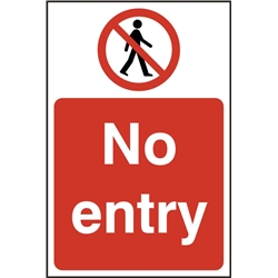 No Entry Sign White/Red 200X300Mm