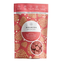 Nourish Raspberry Macaroons 110g [Pack of 10]