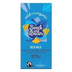 Seed&Bean 75g Plain Milk 37% Org & FT [Pack of 10]