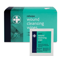 Reliwipe Moist Saline Cleansing Wipes Sterile White 