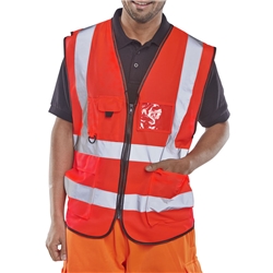 Beeswift Hi-Vis Executive Id Vest Red 3Xl