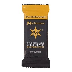 Montezuma's Organic 54% Milk Chocolate with Butterscotch 25g Bar [Pack of 26]