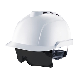 Msa V-Gard 930 Vented Safety Helmet With Integrated Eye Protection Tinted White 