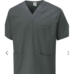 Healthcare Scrub Tunic - Grey - Logo FLB