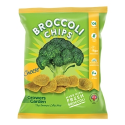 Growers Garden Broccoli Crisps with Cheese 24g Bag [Pack of 24]