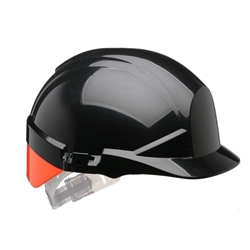 Centurion Reflex Safety Slip Ratchet Helmet With Hi-Vis Orange Rear Flash Black 
