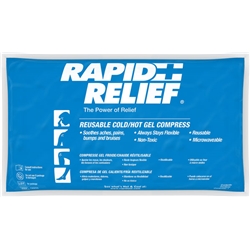 Rapid Relief Reusable Hot/Cold Gel Compress 5"X 9" White 9"
