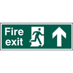 Beeswift Fire Exit Up Arrow Sign Rigid Pvc Green 400X150Mm