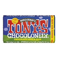 Tonys Chocolonely and Ben & Jerry's Dark Milk Chocolate Fudge Brownie Fairtrade UK 180g [Pack of 15]