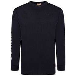 JCB Workwear Banner Long Sleeve T-Shirt Navy Blue Xl