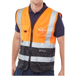 Beeswift Hi-Vis Two Tone Executive Id Vest Orange / Black M