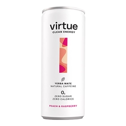 Virtue Clean Energy - Peach & Raspberry 250ml Can [Pack of 12]